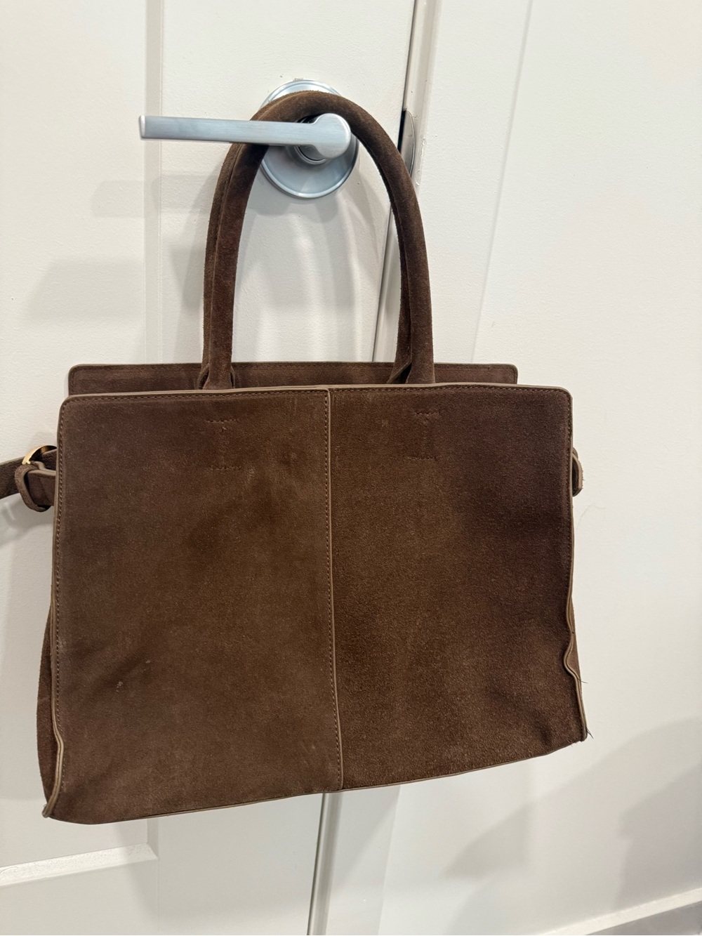 Classic Brown Suede Tote Bag